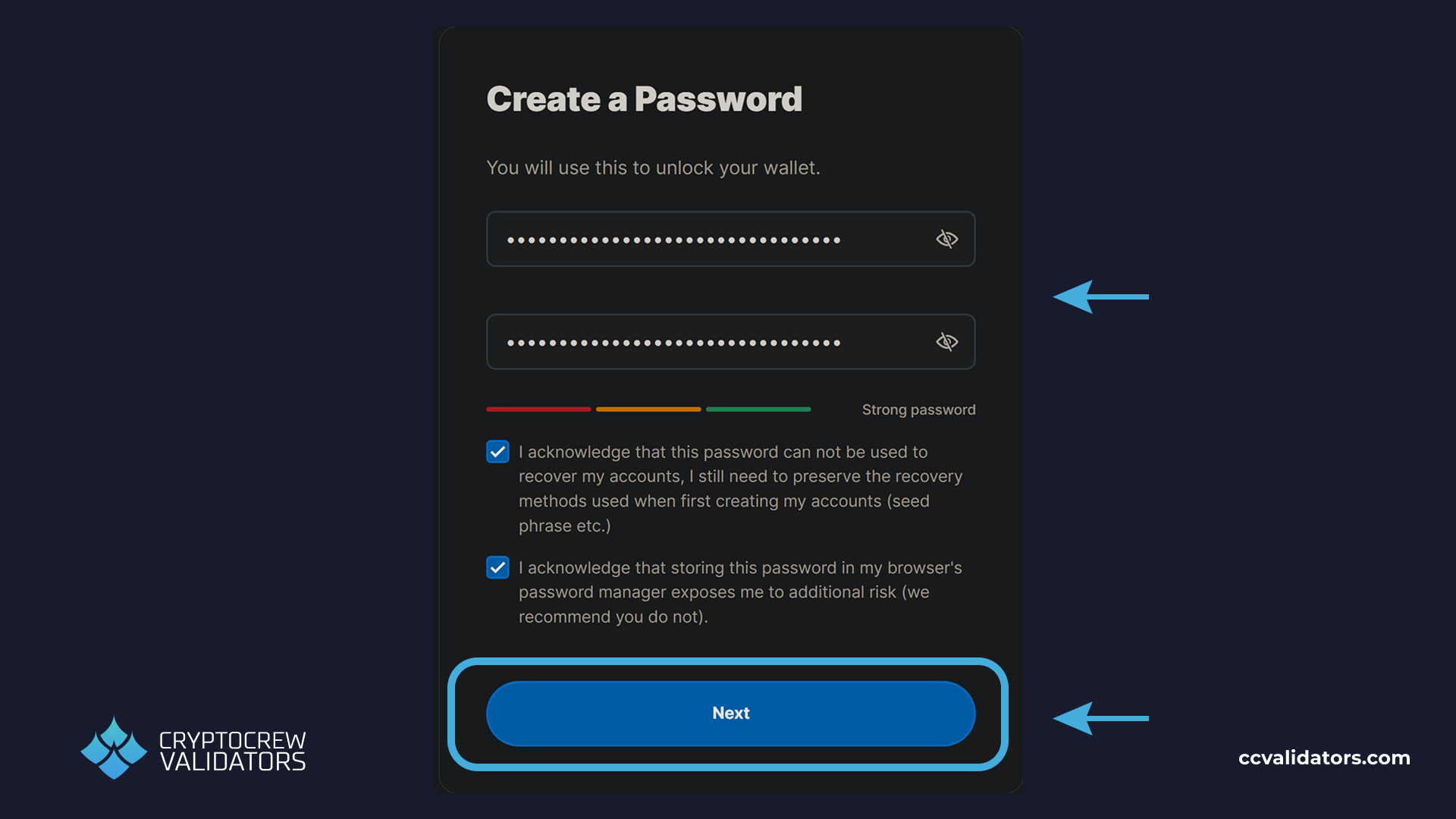 near wallet password